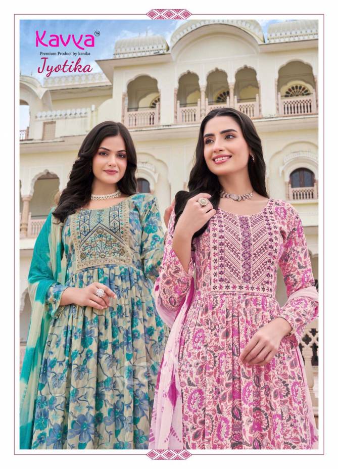 Jyotika Vol 8 By Kavya Capsule Foil Printed Kurti With Bottom Dupatta Wholesale Shop In Surat